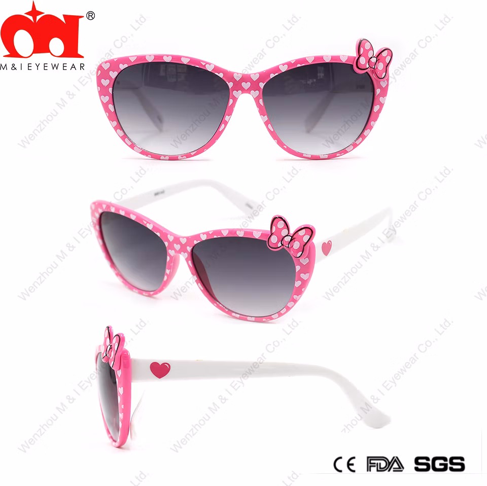 Cat Eye Bow Tie Wave Multicolor Light Weight Plastic Kids Sunglasses (LT905056)