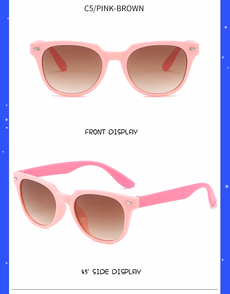 Plastic Kids Children Eyewear CE UV400 OEM Custom Logo PC Sunglasses