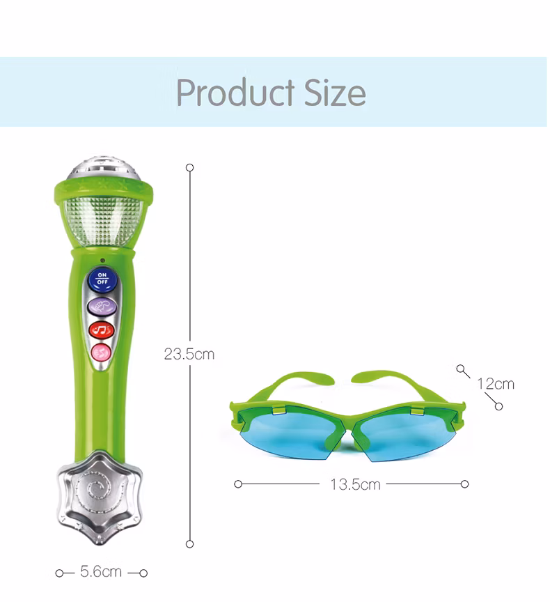 Baoli Interactive Kids Microphone and Sunglasses Set, Fun Music Toy with Sound Effects for Toddlers