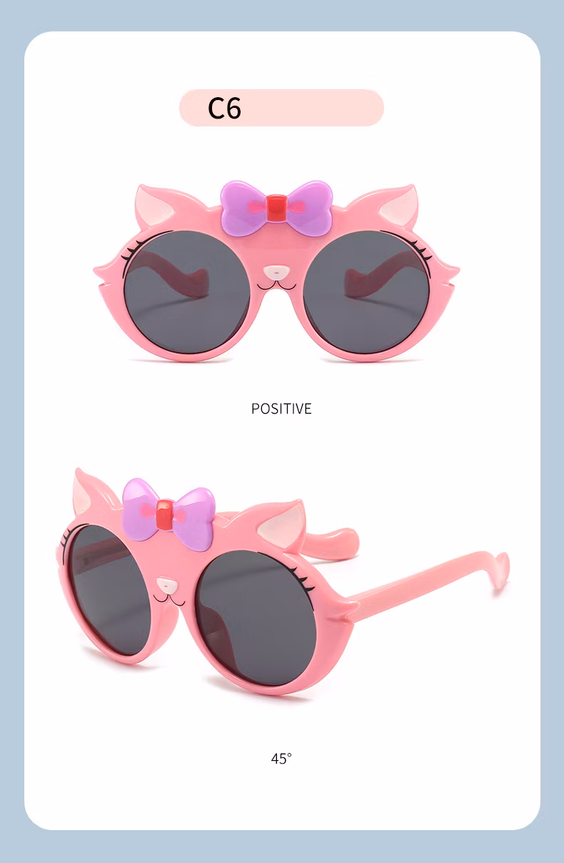 New Arrivals Unisex Tpee Sunglasses Kids Shades 3D Cartoon Cat Sun Glasses
