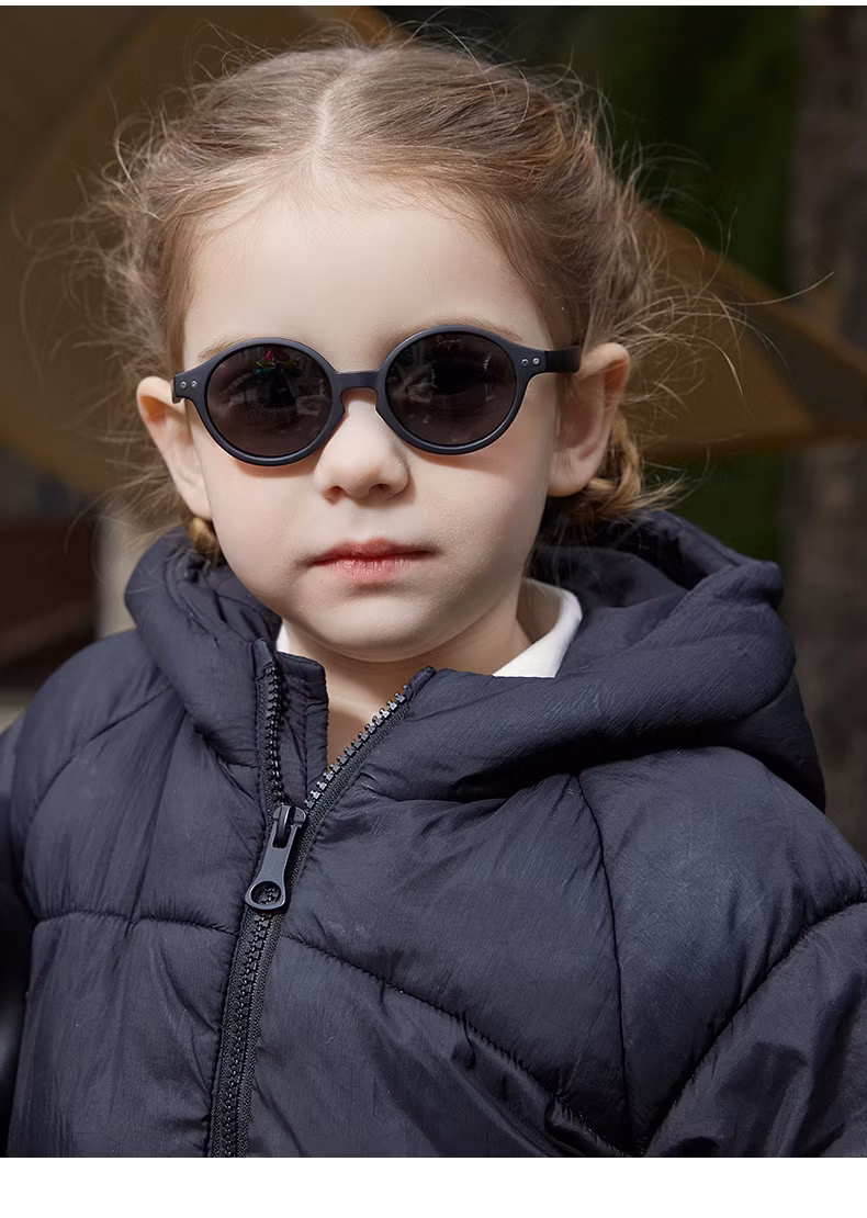 Fashion Round Shape Soft Flexible Silicone Rubber TPE Kids Teenager Sunglasses