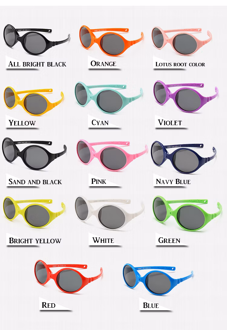 Cute Flexible Silicone Kids Sunglasses UV400 Polarized Child Sunglasses