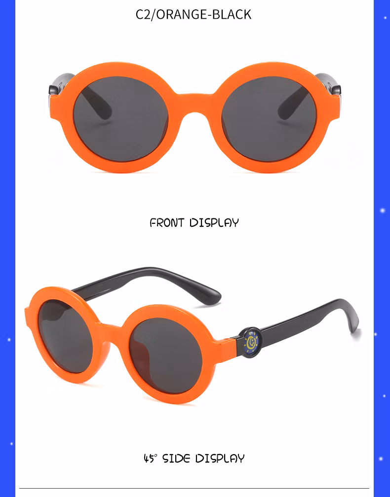New Luxury Cute Baby UV Round Cool Kids Baby PC Plastic Sunglasses
