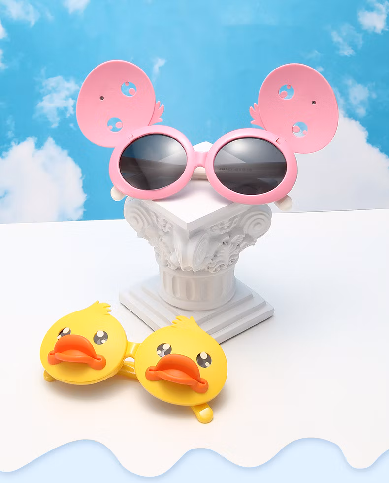 New Children′s Sunglasses UV Protection Cute Cartoon Baby Yellow Duck Sunglasses Girl Fashion Sunglasses Kid Wear