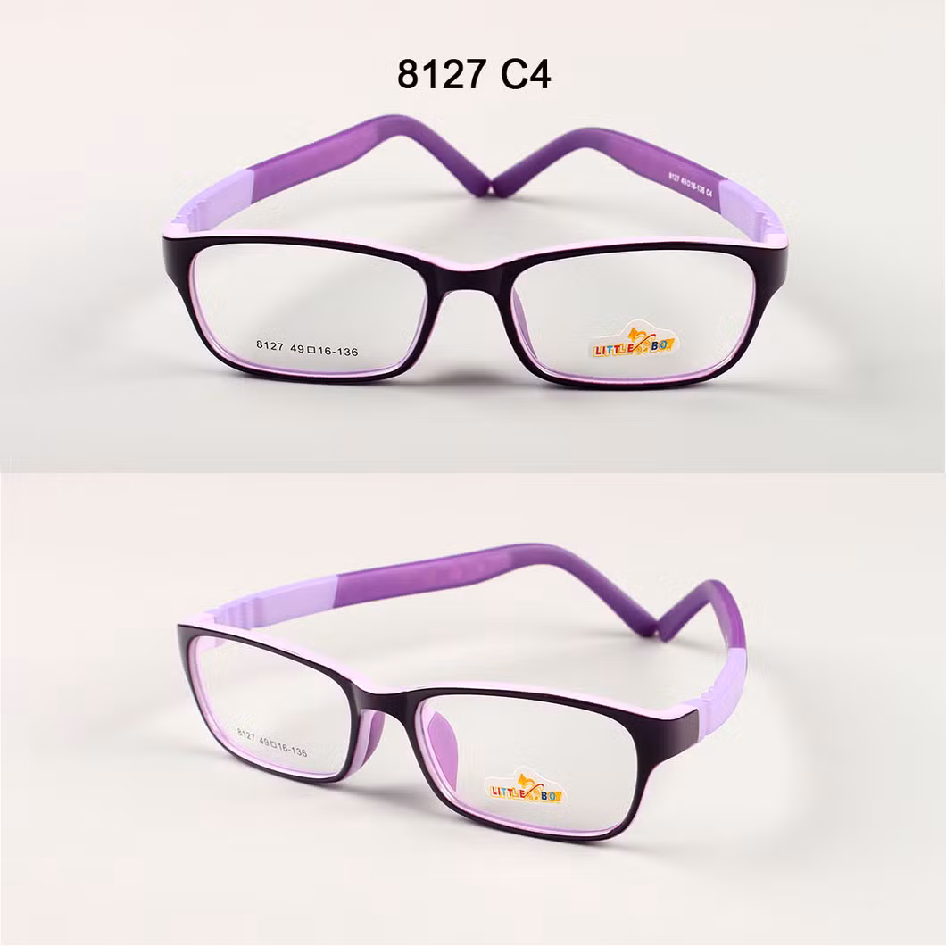 Children′s Glasses Frame Environmental Protection Silicone Ultra-Light Soft Flat Lens, Non-Slip Foot Cover Optical Frame