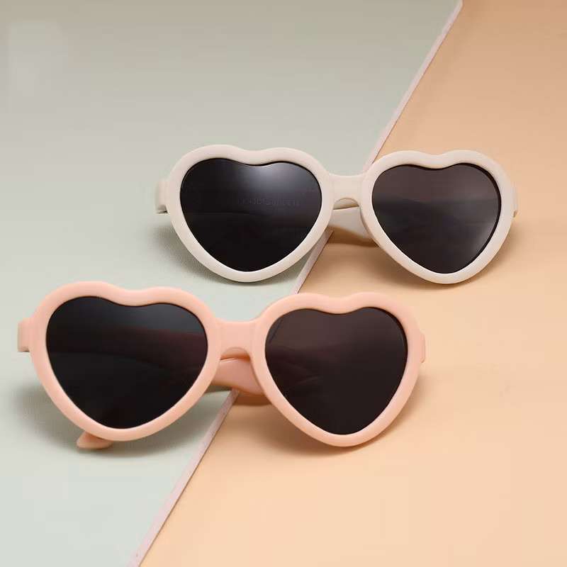 Kids Sun Glasses Newest Heart Shaped Polarized Fashion Baby Customized Logo Sunglasses 2023 Best Sell Products