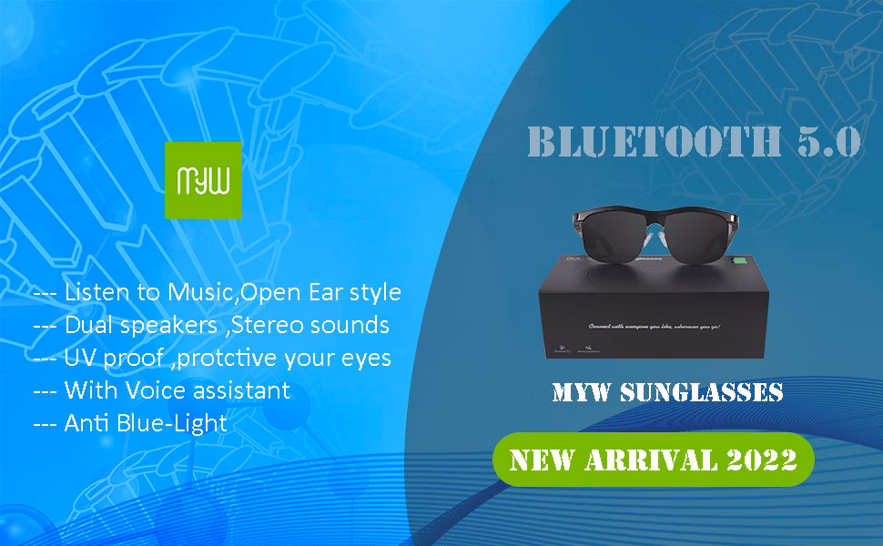 Wholesale Handsfree Calling and Music Bluetooth 5.0 Smart Glasses Sunglasses Eyeglasses for Outdoor