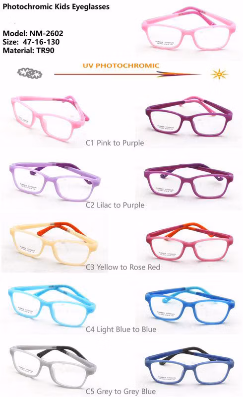 New Designer Tr90 Eyewear Kids Photochromic Glasses Eyeglasses Frame Child Eye Optical Frames