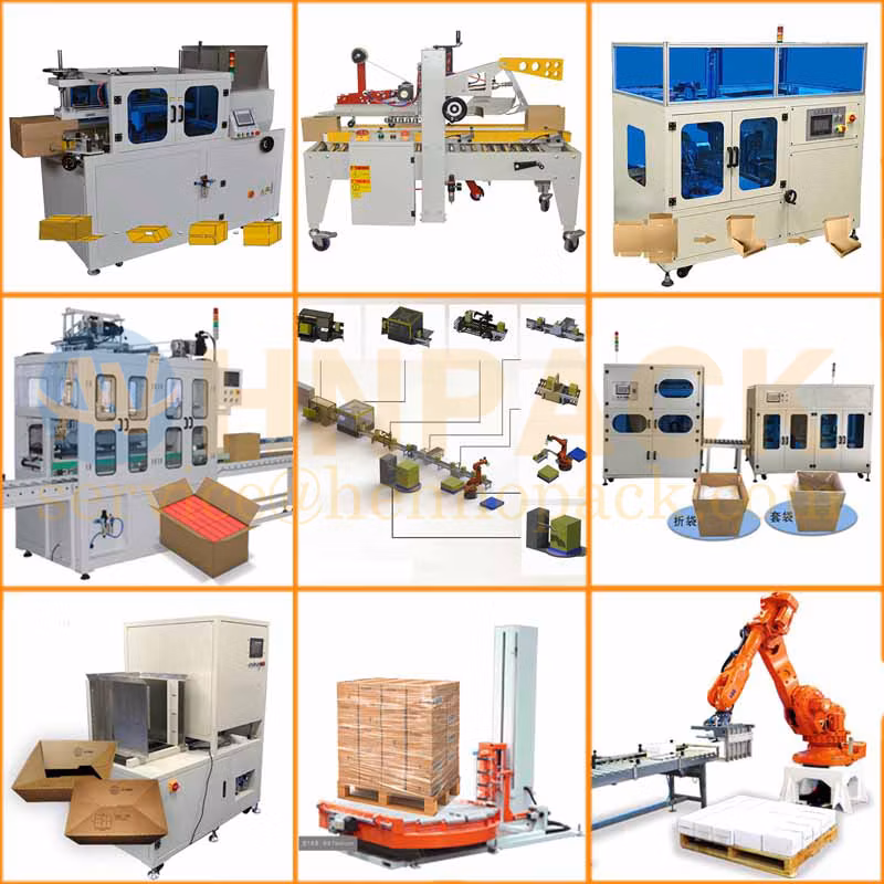 Hennopack Vacuum-Less Case Erector Packing Machine for Express Box Small Automatic Packaging Line