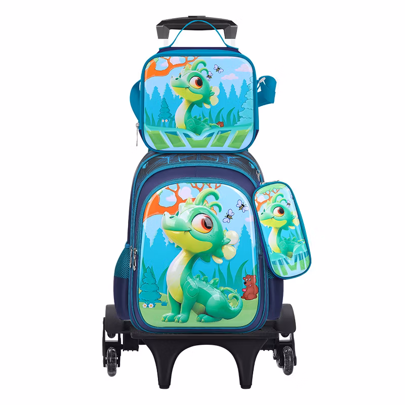 2024 Fashion Boys Girls Children Pupil Trolley School Bag with Wheels (ready to ship)