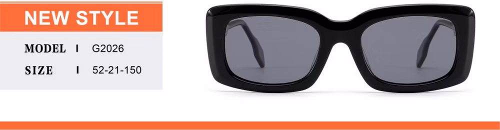 2024 OEM New Arrival High Quality Hot Sale Oversize Rectangle Acetate Frame PC Lens UV400 Fashion Sunglasses