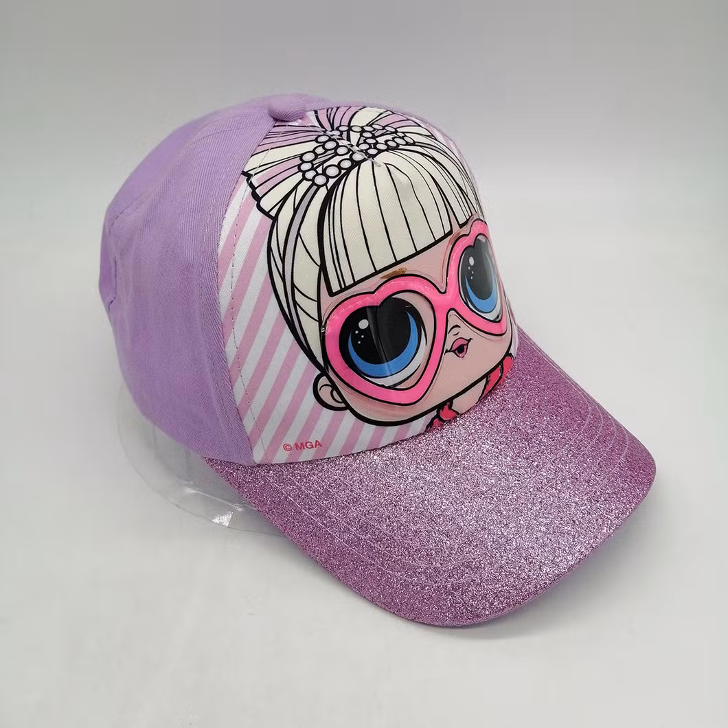 Custom Fashion Printing Baseball Kids Cap Children Hat with Sunglasses Decoration Bling PVC Visor