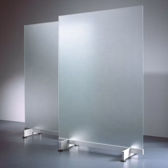Free Sample 1830*2440mm/1830*1220mm/2140X3300mm Clear Window Tempered Frosted Glass for Sliding Door