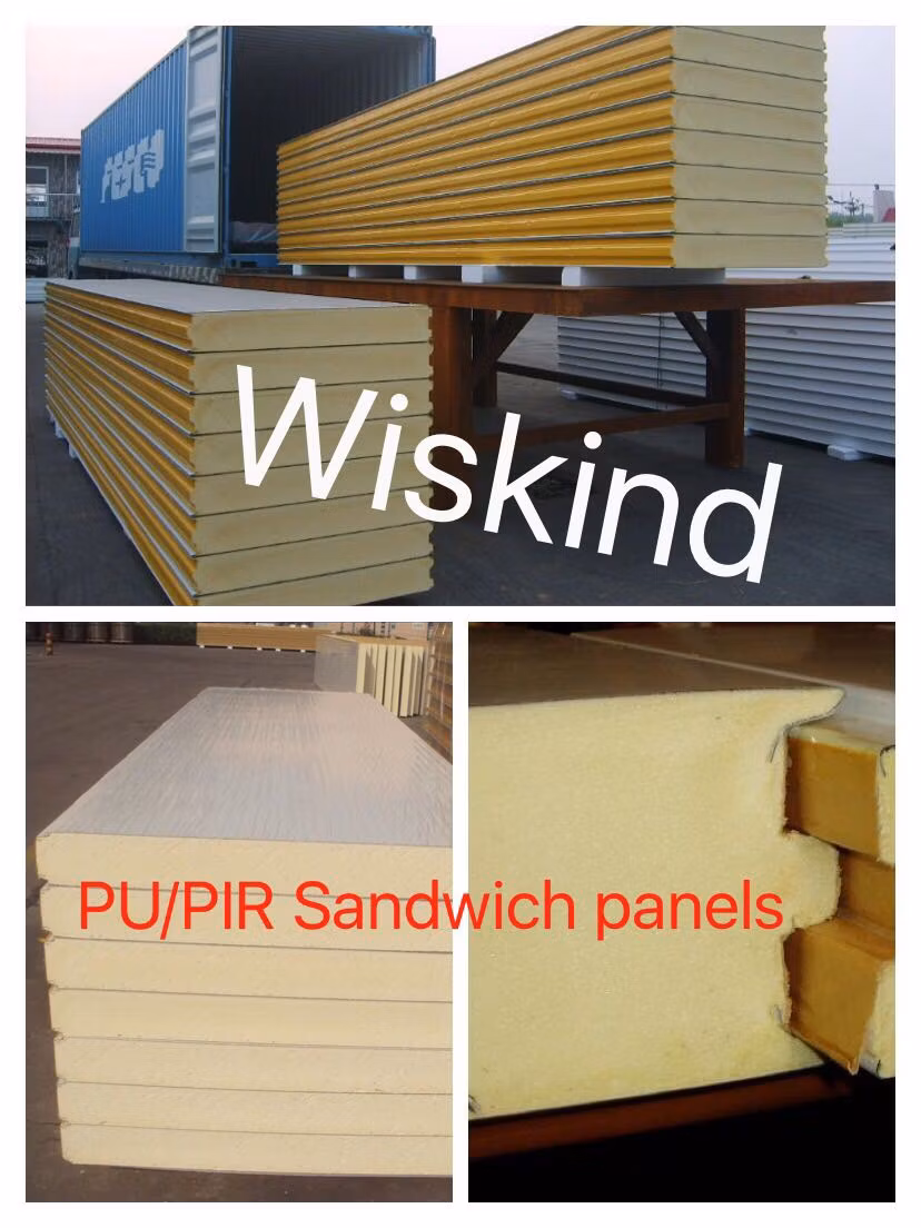 Width of 950mm/1000mm/1150mm EPS/Rock Wool/Glass Wool/PU/PIR Sandwich Panel for Building Exterior Wall System