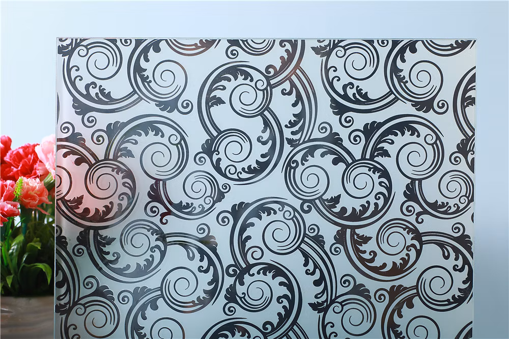 4mm Acid Etched Patterned/ Titanium Coated Art /Ceramic Glass