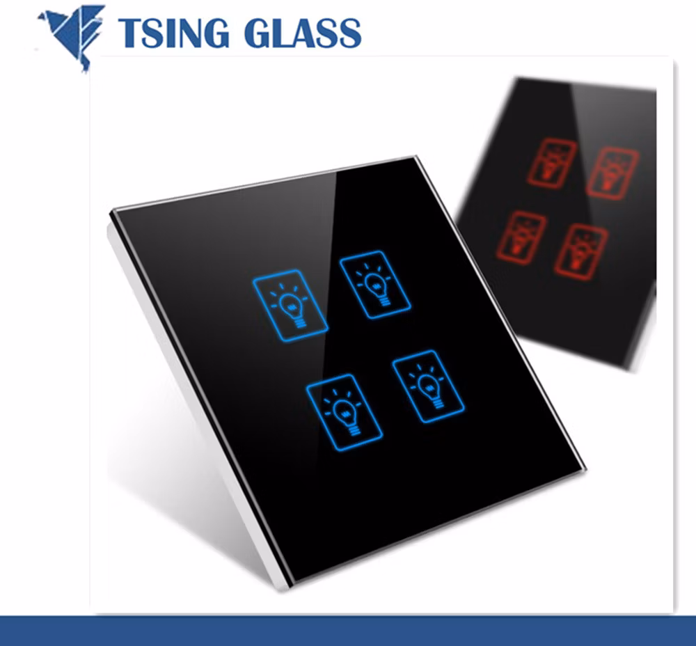 Custom Smart House LED Light Touch Sensor Glass 0.1mm~5mm White/Black/Blue and etc WiFi Smart Wall Glass Switch Panel