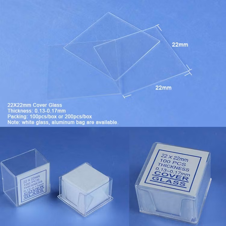 Whole Sale Customized 22*22mm Lab Microscope Cover Slip Slide Cover Quartz Cover Glass