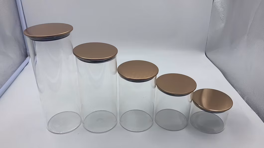 200ml 250ml 300ml 900ml 1500ml Borosilicate Airtight Kitchen Candy Cookies Food Container Packaging Glass Storage Jar Glassware with Bamboo Lids