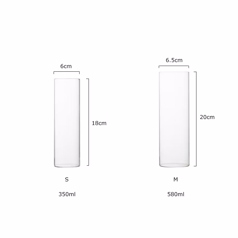 Custom Logo Handmade Wine Glasses Transparent Cylinder-Shaped High Borosilicate Glass Beer Cup Mug
