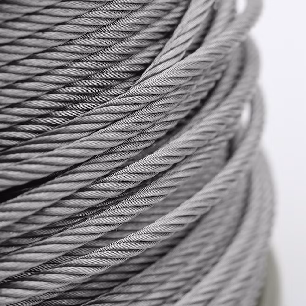 Jump Cable Elevator PVC Plastic Nylon Coated Carbon Ungalvanized Galvanized Diamond Stainless Steel Wire Rope for Cranes Lifting Balcony Mesh Hoistings Clothes