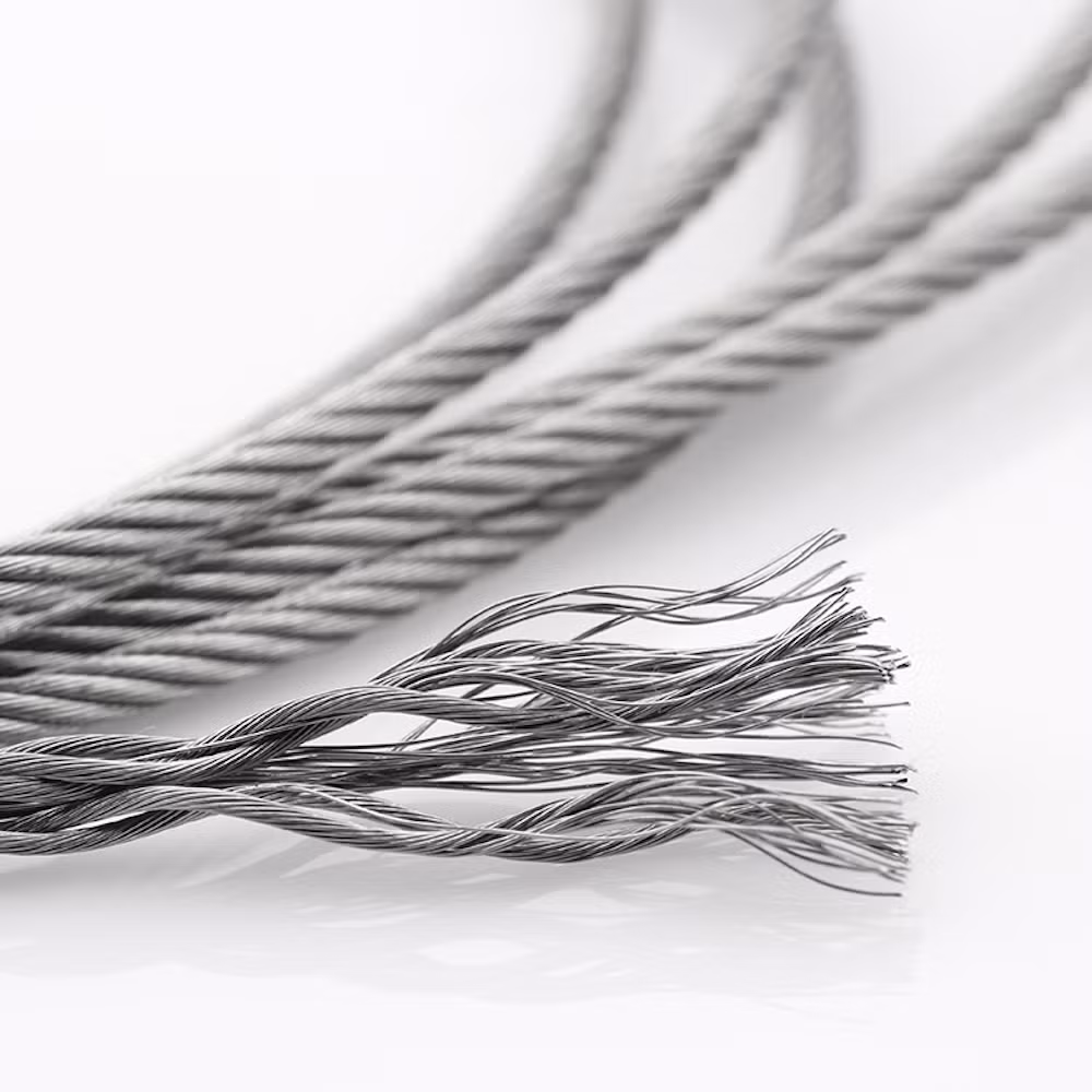 Jump Cable Elevator PVC Plastic Nylon Coated Carbon Ungalvanized Galvanized Diamond Stainless Steel Wire Rope for Cranes Lifting Balcony Mesh Hoistings Clothes