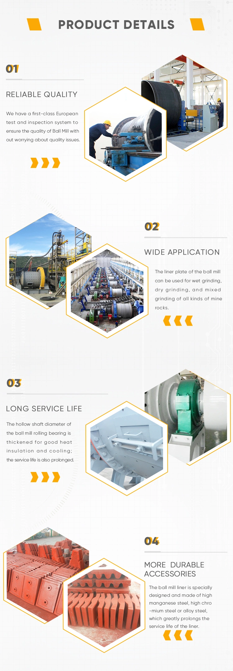 Quality Cement Plant Cast China Industrial Mining Steel Slag Continuous Wet Type Grinding Gold Copper Iron Ore for Ball Mill