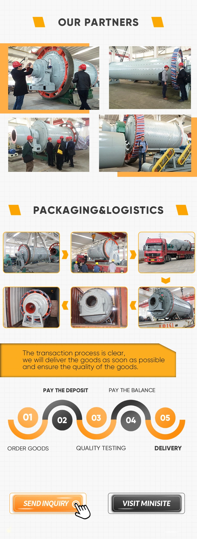 Quality Cement Plant Cast China Industrial Mining Steel Slag Continuous Wet Type Grinding Gold Copper Iron Ore for Ball Mill