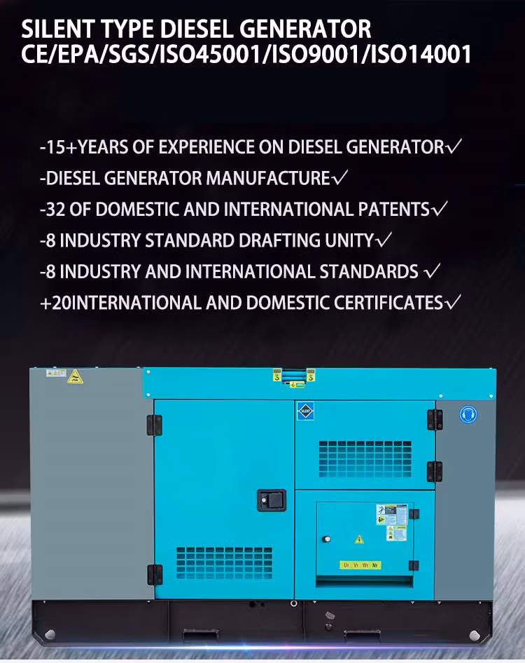 Silent Diesel Electric Generator Set Soundproof Type Silent Type with Brand Engine for Hospital