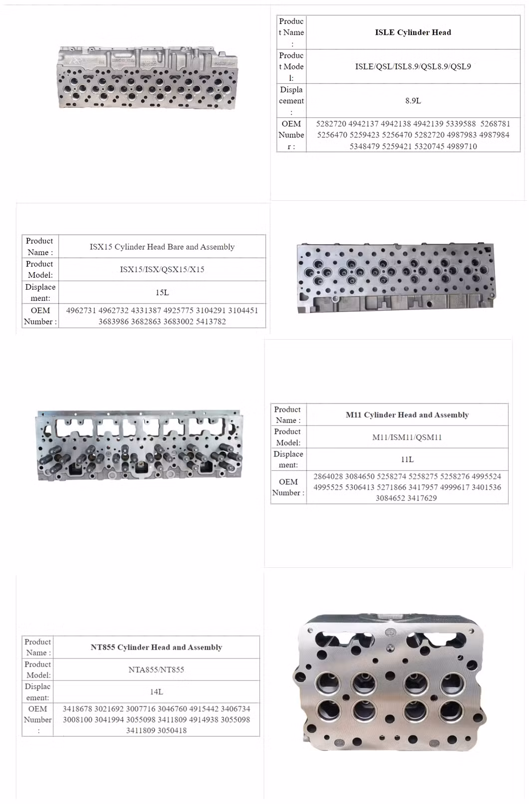 5264126 Isf2.8 Cylinder Head Bare and Assembly