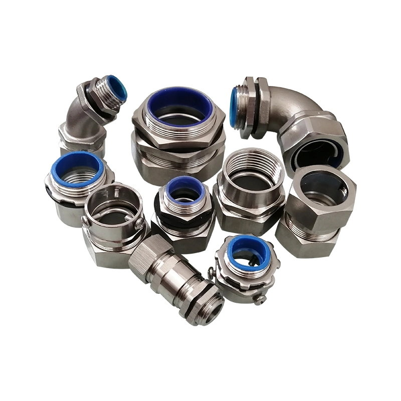 Stainless Steel Electrical Flexible Conduit Fittings Liquid Tight Metal Flexible Pipe Connectors