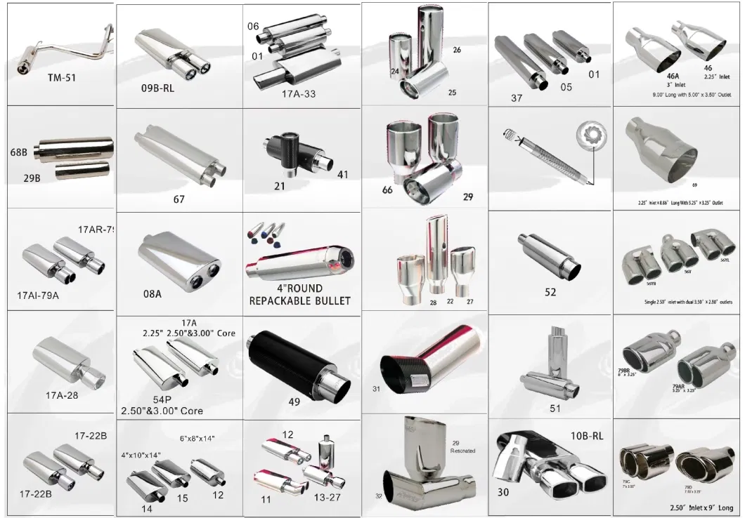 High Quality Stainless Steel Muffler for Universal Car Exhaust Tail with ISO9001