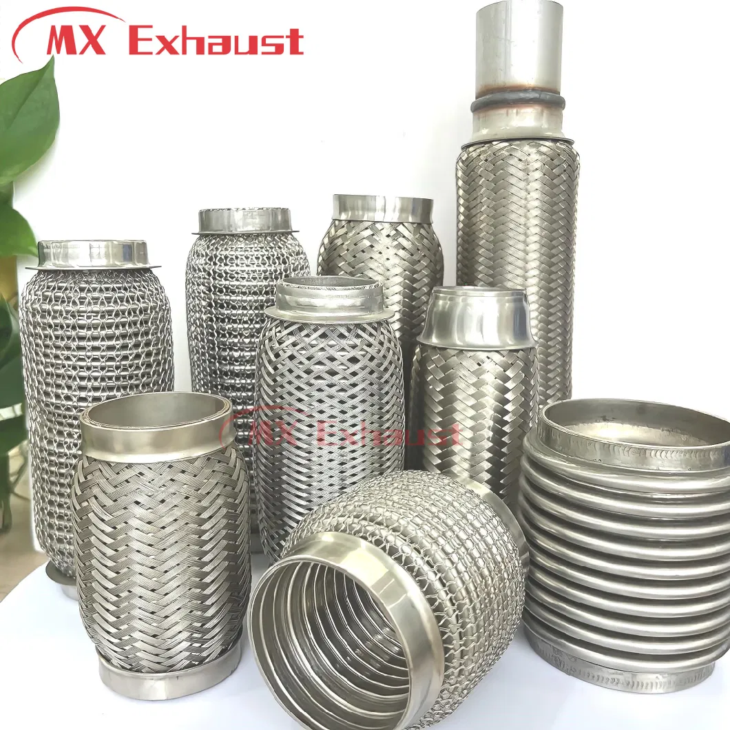 Inner Interlock Outer Braid Stainless Steel Exhaust Flexible Pipe in Connecting Pipe at Both Ends