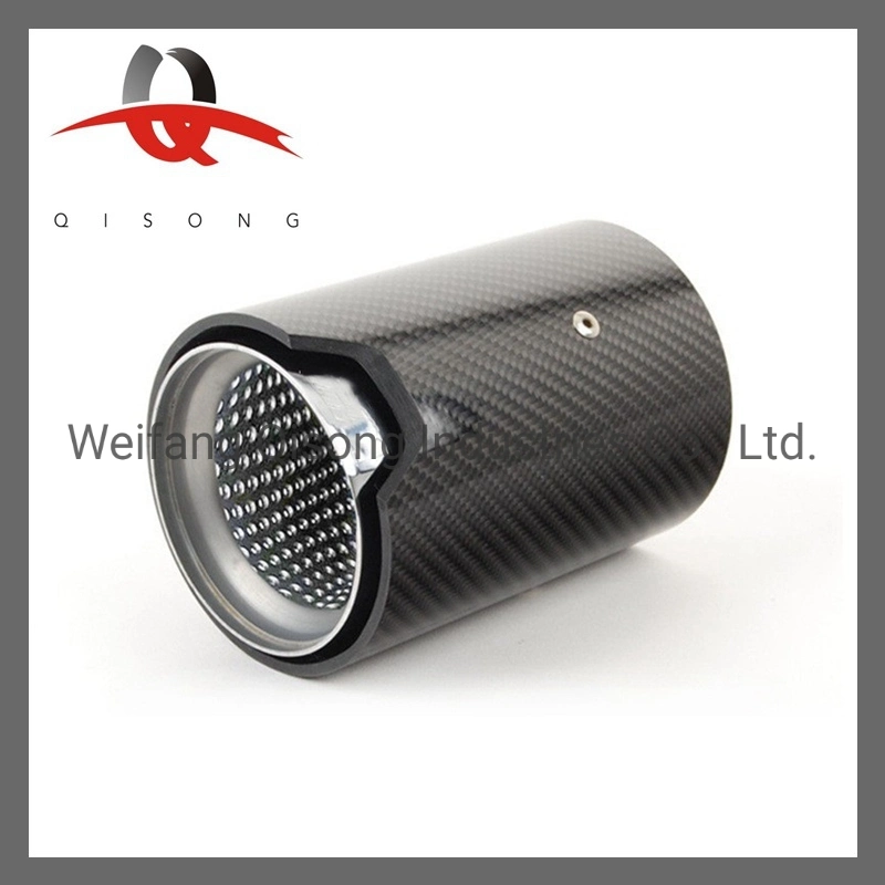 [Qisong] Auto Parts Classic Black Carbon Fiber Exhaust Tail Pipe