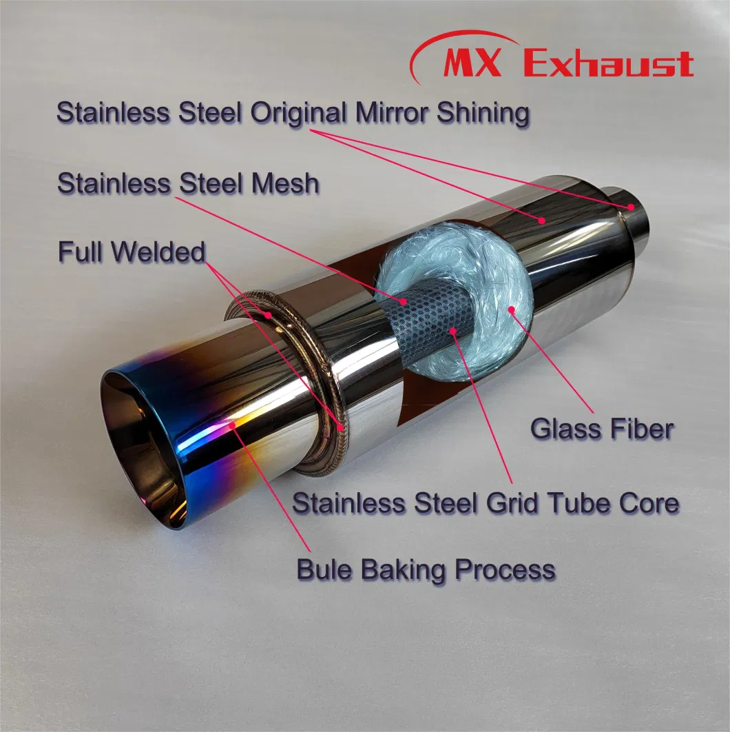 2.5in Performance Stainless Steel Car Back Tail Muffler Pipe for Hks Style Muffler Exhaust Tip