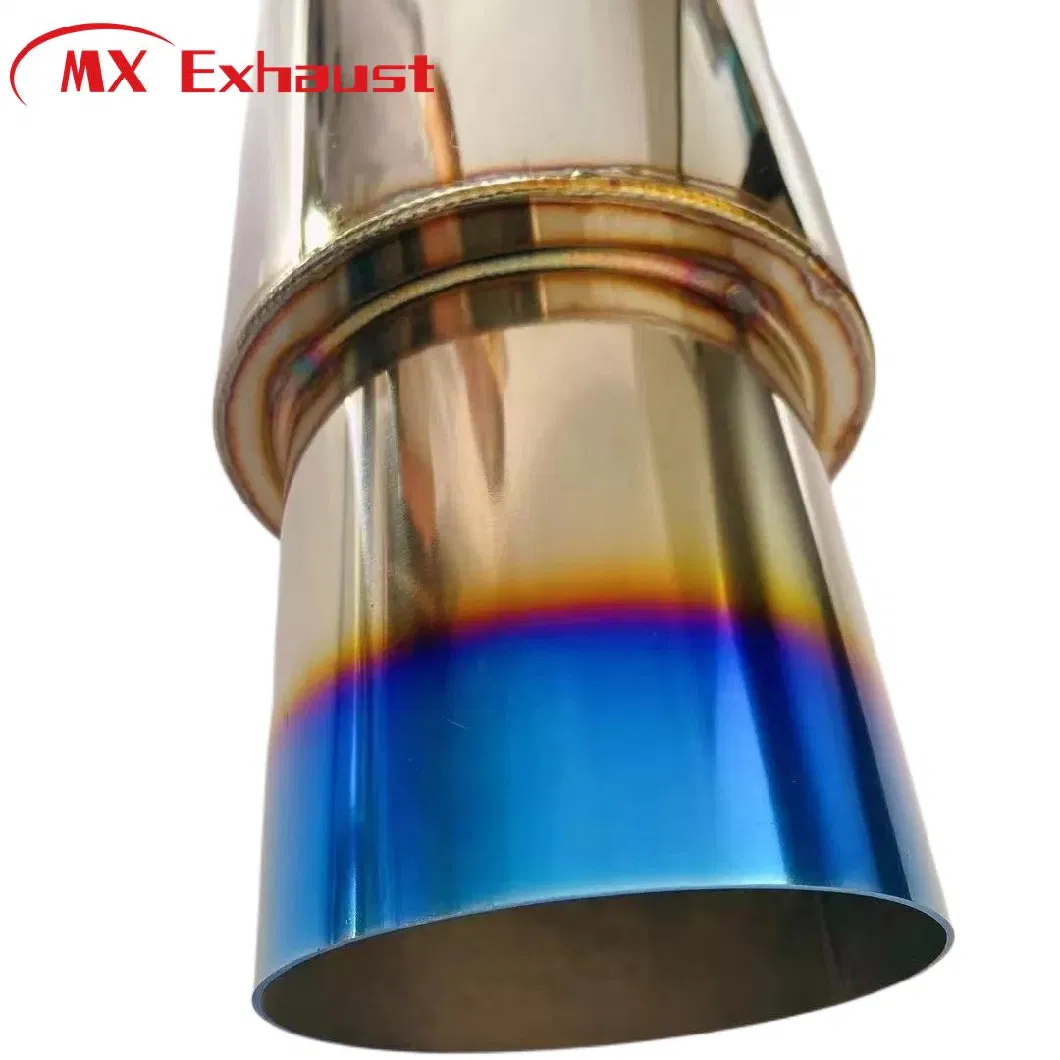 Top Quality High Flow Exhaust Silencer Universal Car Muffler Exhaust 60mm 2.25&quot; Pipe for Hks