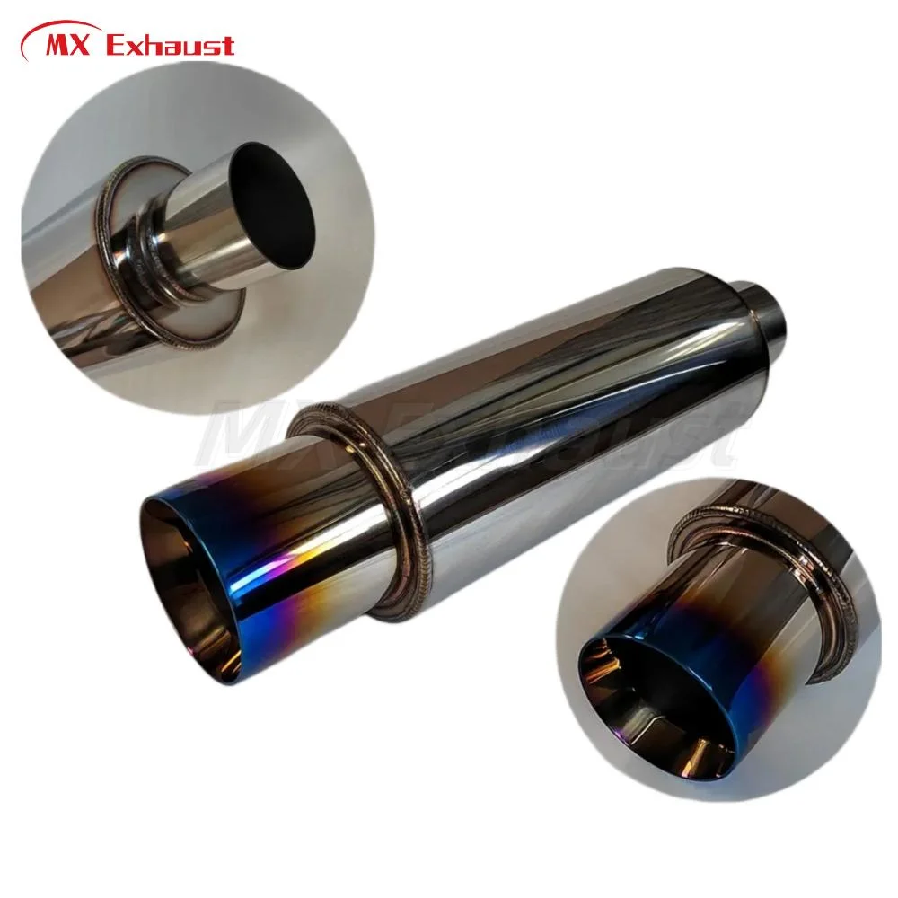 Top Quality High Flow Exhaust Silencer Universal Car Muffler Exhaust 60mm 2.25&quot; Pipe for Hks