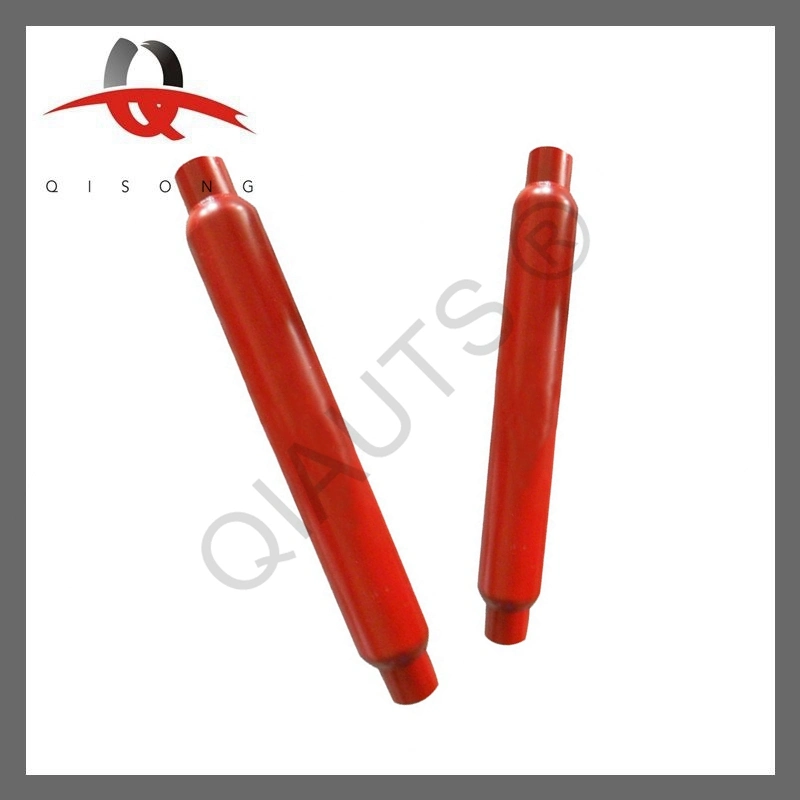 [Qisong] 3 Inch Inlet and Outlet Red Universal Glasspack Exhaust Muffler