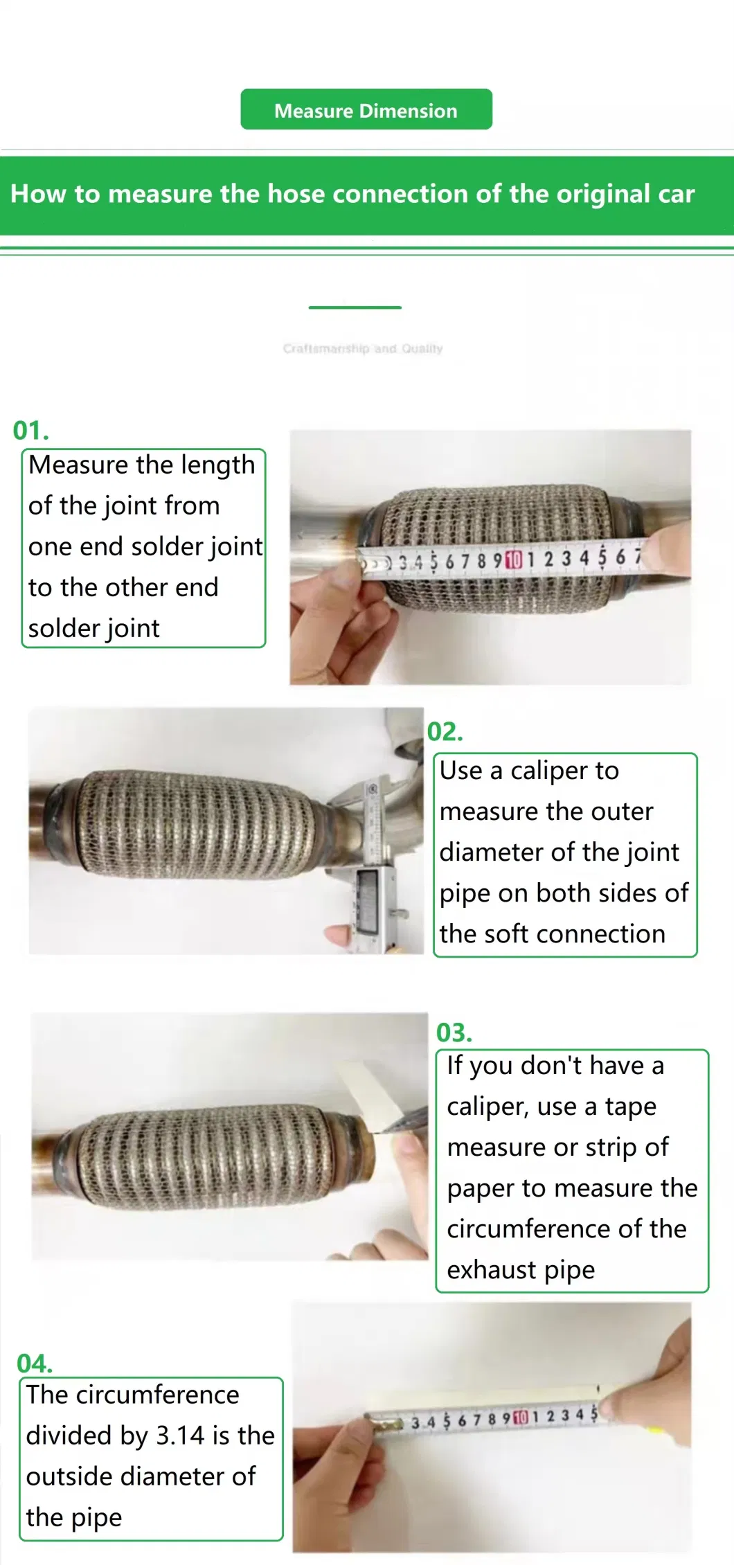 Exhaust Flexible Pipe Tube Repair Flexi Joint Tile Connector Muffler Corrugation