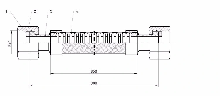 1inch Flexible Metal Exhaust Gas Connection Hose Pipe