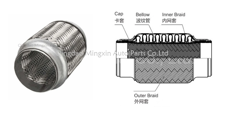 High Performance Flexible Exhaust Pipe Motorcycle Pipe Connections with Outer Braided Interlock