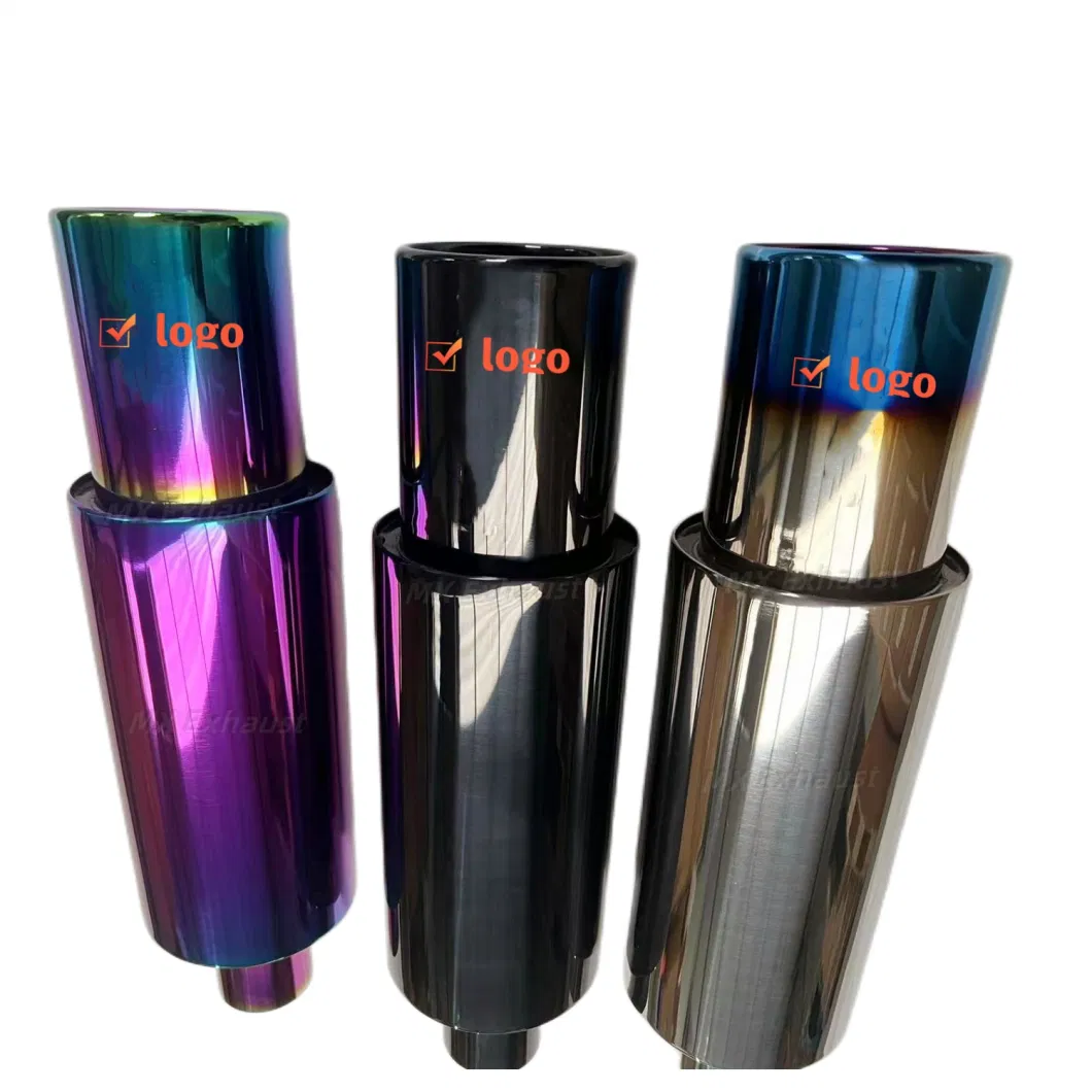 Top Quality High Flow Exhaust Silencer Universal Car Muffler Exhaust 60mm 2.25&quot; Pipe for Hks