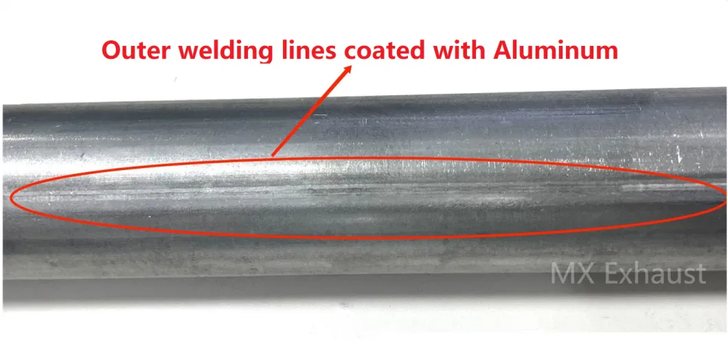 Aluminized Steel Exhaust Straight Pipe Dx53D As120 SA1d Aluminium Coated Thickness 1.5mm 2.0mm