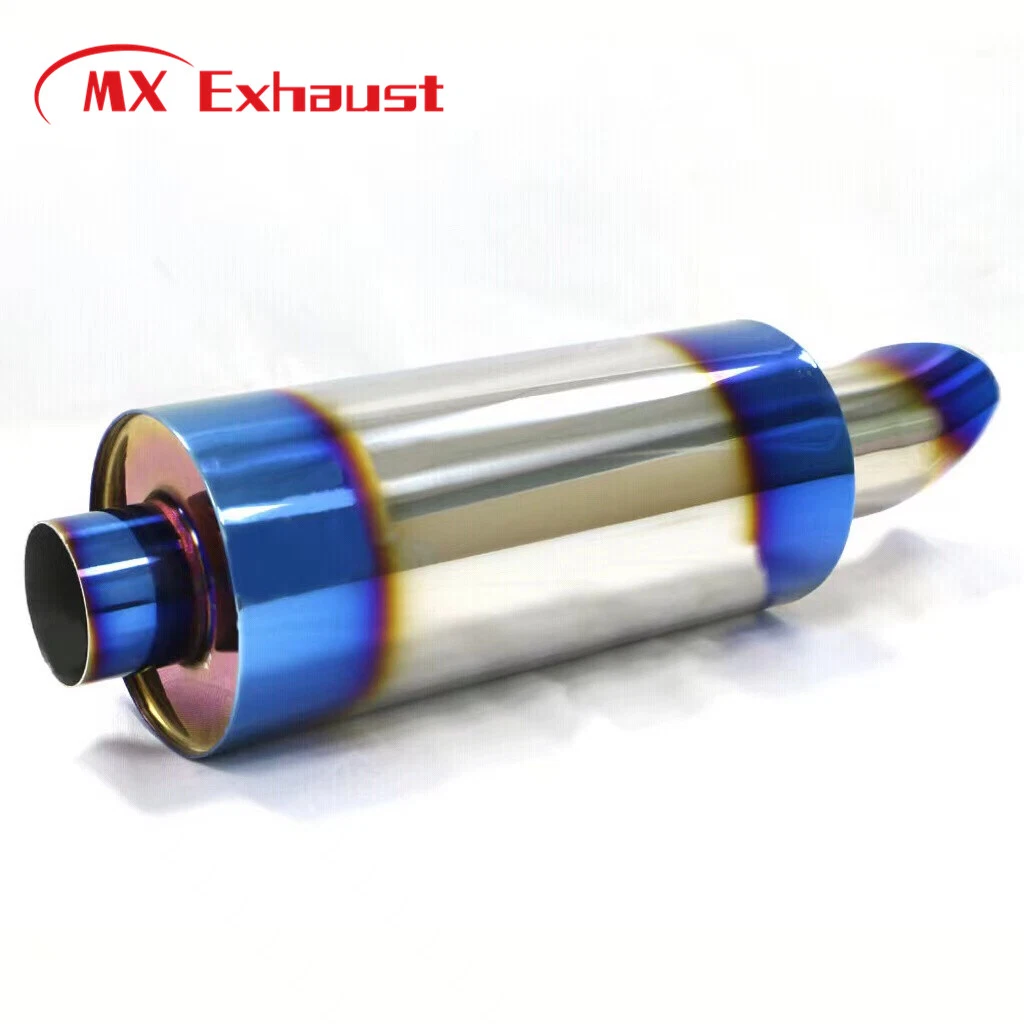 2.5&quot; Magnaflow Performance Blue Burnt Tip Pipe Stainless Steel 304 Exhaust Muffler