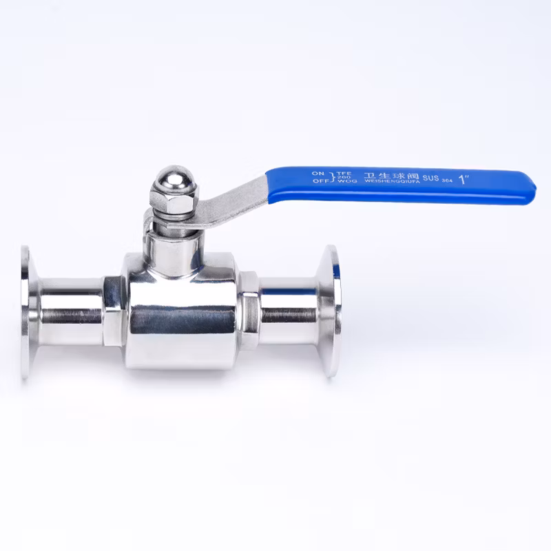 High Quality 2way Manual Tri Sanitary Ball Valve Ferrule Type Ss 304 Food Grade Valve Stainless Steel Ball Valve