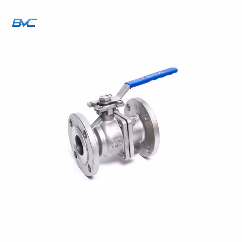 Fire Safe SS304 SS316 Two Piece 150 Lb ANSI Flange Ball Valves with Mounting Pad