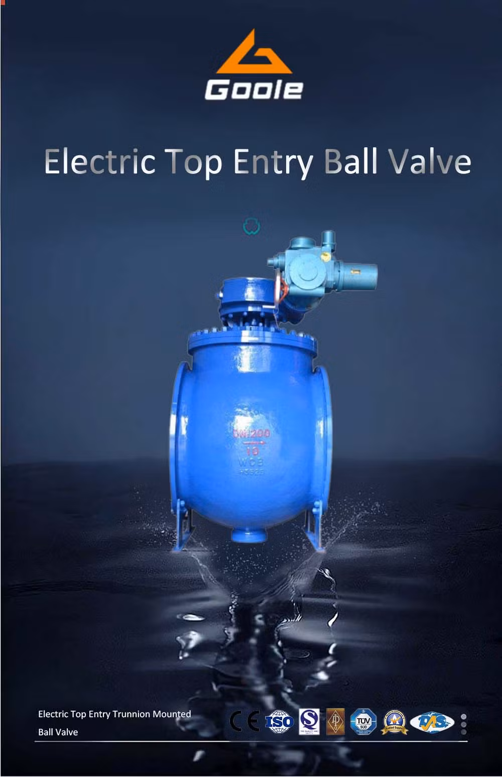 3PC 2500lb Electric Top Entry Trunnion Mounted Ball Valve (GAQ940H)