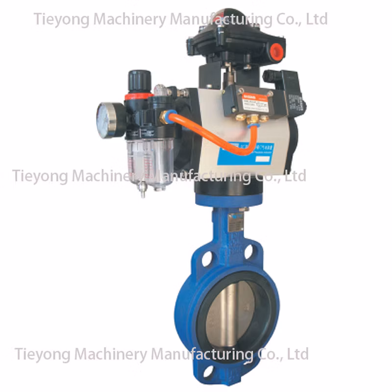 Pneumatic Wafer Type Soft Seal Butterfly Valve
