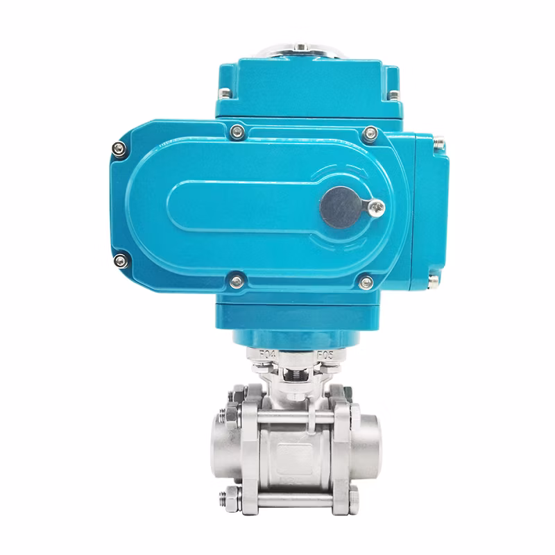 DV24V/220V/AV220V/24V on-off Type Electric Ball Valve, Pn16/Pn25/150lb/300lb/1000wog NPT/Bsp Female /RF Flange/Clamp End Wcb/SS304/CF8/CF8m Ball Valve