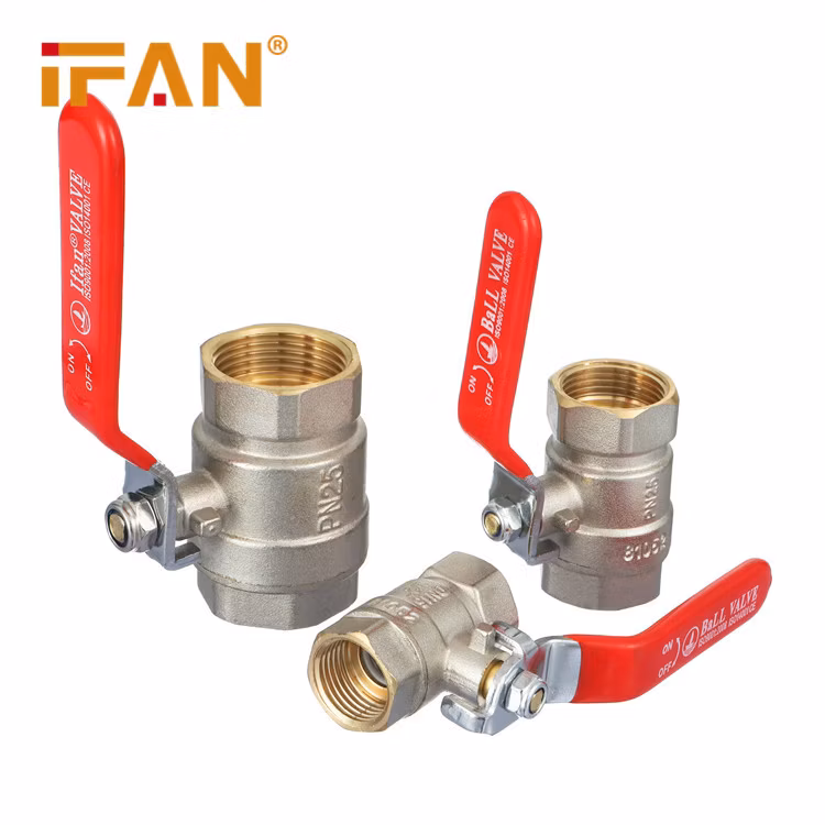 Ifan Wholesale Red Handle High Pressure Pn25 Brass Male Thread Ball Valve