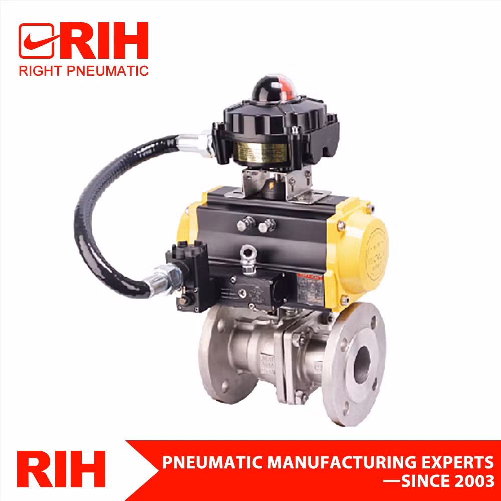 Wenzhou Flanged Stainless Steel Automatic 1 Inch Gas Safety Solenoid Pneumatic Actuated Ball Control Valve